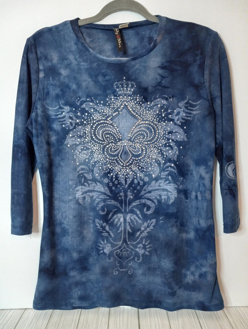 Lady Noiz Y2K Fleur-de-lis Mcbling Rhinestone  Top